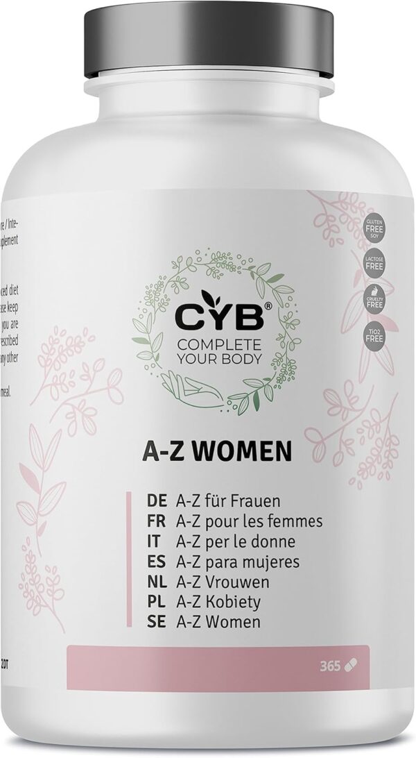 Multivitamin Tabletten - Vitamine für Frauen - 365 Tabletten 1 Jahres Vorrat - Laborgeprüft - Complete Your Body