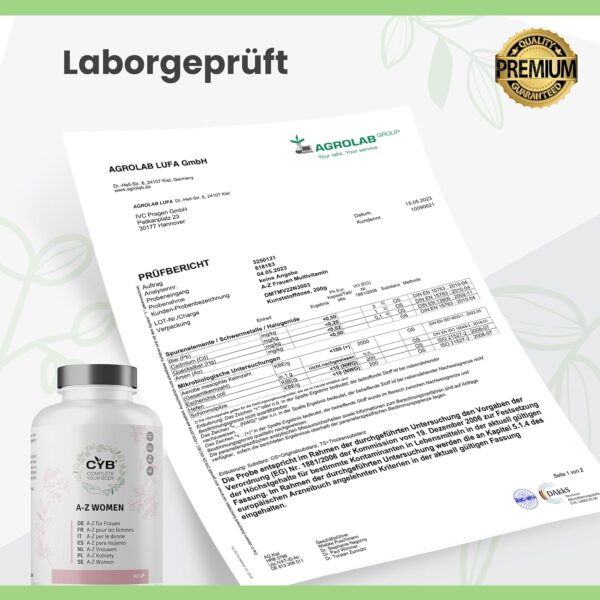 Multivitamin Tabletten - Vitamine für Frauen - 365 Tabletten 1 Jahres Vorrat - Laborgeprüft - Complete Your Body – Bild 5