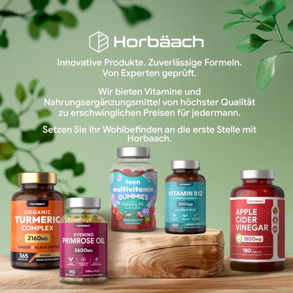 Magnesium Gummibärchen 1300mg | Magnesiumcitrat Gummies mit Vitamin C | Für Müdigkeit, Nervensystem & Elektrolyte (EFSA) | Alternative zu Eisentabletten | 60 Vegane Gummies | by Horbaach – Bild 8