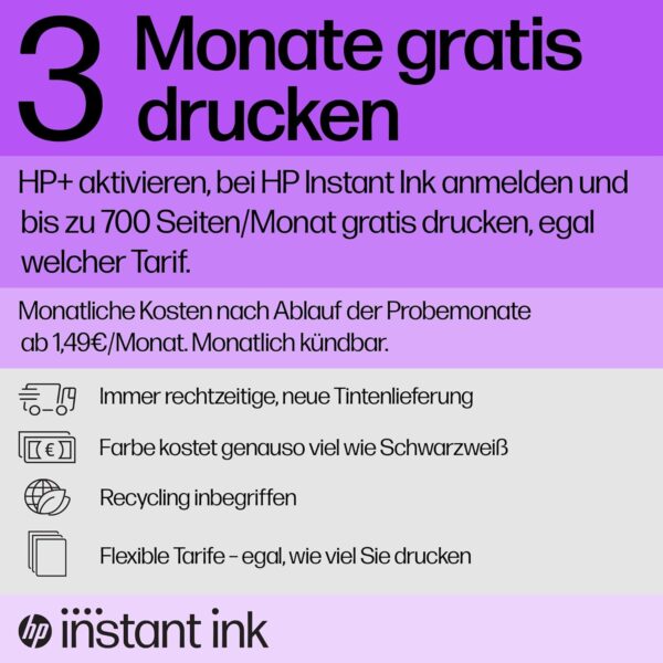 HP OfficeJet Pro 9720e A3-Multifunktionsdrucker, Drucken bis A3, 3 Monate gratis drucken mit HP Instant Ink inklusive, HP+, Drucker, Scanner, Kopierer, Fax, WLAN, LAN, Duplex, Airprint, Grau-Weiß – Bild 6