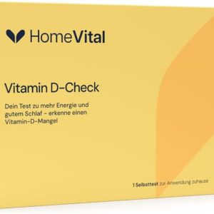 HomeVital Vitamin D Test für Zuhause - Schnelltests bei Annahme von Vitamin D-Mangel - Bluttest bei Symptomen wie Haarausfall, Depression, Erschöpfung, Müdigkeit, Vitaminmangel