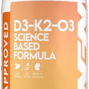 WFN Approved D3-K2-O3 - Vitamin D3 + K2 + Omega 3 - K2VITAL All-Trans K2 MK-7 - Hochdosierte Fischöl Kapseln in Triglycerid-Form - Bioverfügbares D3 - Produziert & laborgeprüft in Deutschland
