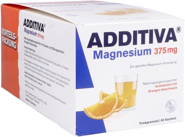 ADDITIVA Magnesium 375 mg Granulat 3er Pack 700 g, Farblos, Orange, 1 stück, (Pack of 3)