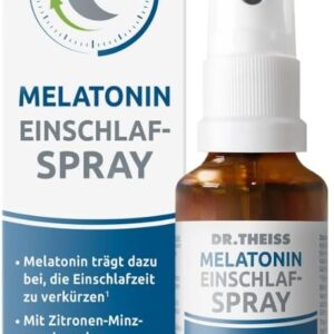 Dr. Theiss Melatonin Einschlaf-Spray | 30ml | Hilfe bei Einschlafproblemen | Mit Melatonin & Passionsblumenextrakt | Vegan und ohne Zucker | Zitronen-Minzgeschmack