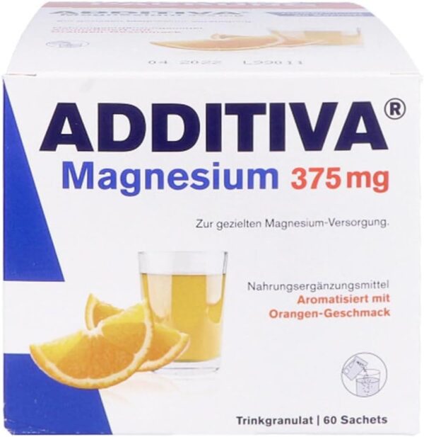 ADDITIVA Magnesium 375 mg Granulat 3er Pack 700 g, Farblos, Orange, 1 stück, (Pack of 3) – Bild 2