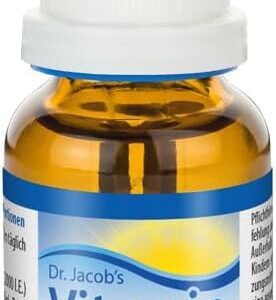 Dr. Jacob's Vitamin D3 Öl forte 20 ml I 2000 I.E. 50 µg D3 pro Tropfen I optimal bioverfügbar I 640 Tropfen, 1.280.000 I.E