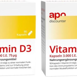 Vitamin D3 Kapseln 3.000 I.e. 75 µg von apodiscounter 2x90 stk