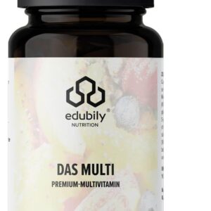 edubily nutrition® Multivitamin Kapseln mit Vitaminen, Mineralien & Spurenelementen wie Chrom, Jod, Kupfer, Mangan, Molybdän, PQQ, Q10, Selen, Zink, ohne Eisen - 90 kleine Kapseln (Multi mit Iod)