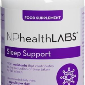 NPhealthLABS Sleep Support - 30 Vegan Kapseln mit Melatonin, Baldrian, GABA, Vitamin B6, Glutathione für besseren Schlaf
