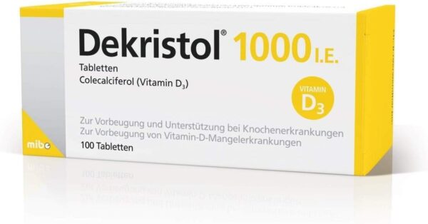 Dekristol 1.000 I.E. Vitamin D Tabletten für starke Knochen und ein starkes Immunsystem 100 Tabletten