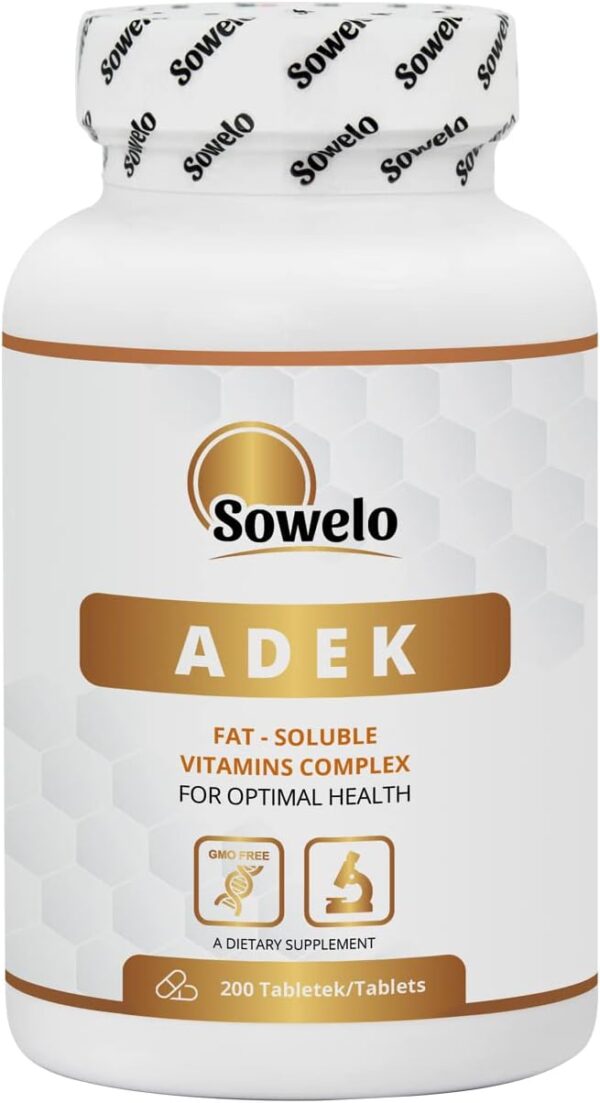 Sowelo Vitamin A D E K - 200 Tabletten I Entzündungshemmend und Anti-seborrhoische Eigenschaften I Unterstützt die Natürliche Immunität I Ohne unerwünschte Zusätze