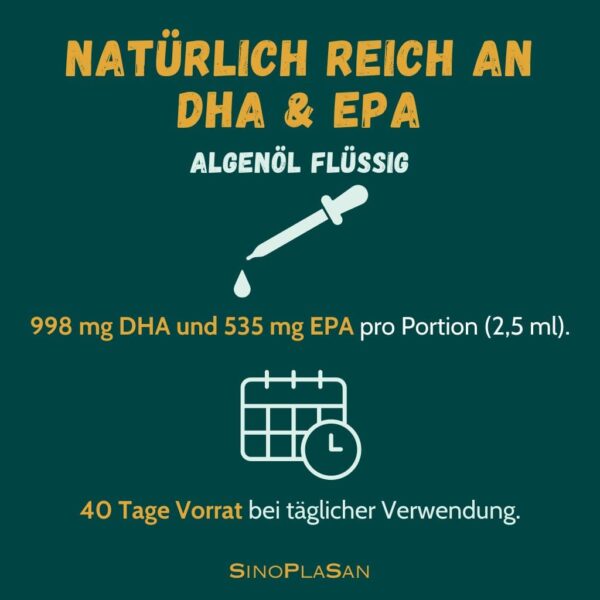 Premium Omega 3 Algenöl | hoch dosiert | Natürliches DHA & EPA für Herz, Gehirn & Sehkraft | vegan | 100ml | 40 Tage Vorrat | (Apfel) – Bild 5