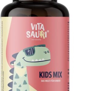 Vitasauri Kids Mix Vitamine für Kinder - Dino Fruchtgummis mit Vitaminen & Mineralien - zuckerfrei & lecker - hohe Bioverfügbarkeit - 60 Stück für 60 bzw 30 Tage - edubily nutrition®