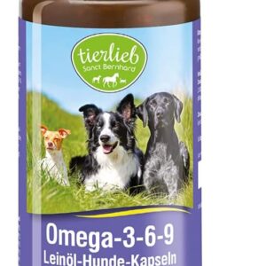 tierlieb Omega-3-6-9-Leinöl-Hunde-Kapseln | 500 mg Leinöl pro Kapsel | 180 Kapseln