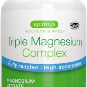 Triple Magnesium Komplex, Magnesium Glycinat, Taurat & Citrat, hohe Bioverfügbarkeit und Absorption, magenfreundlich, vegan und hypoallergen, 60 Tabletten, von Igennus