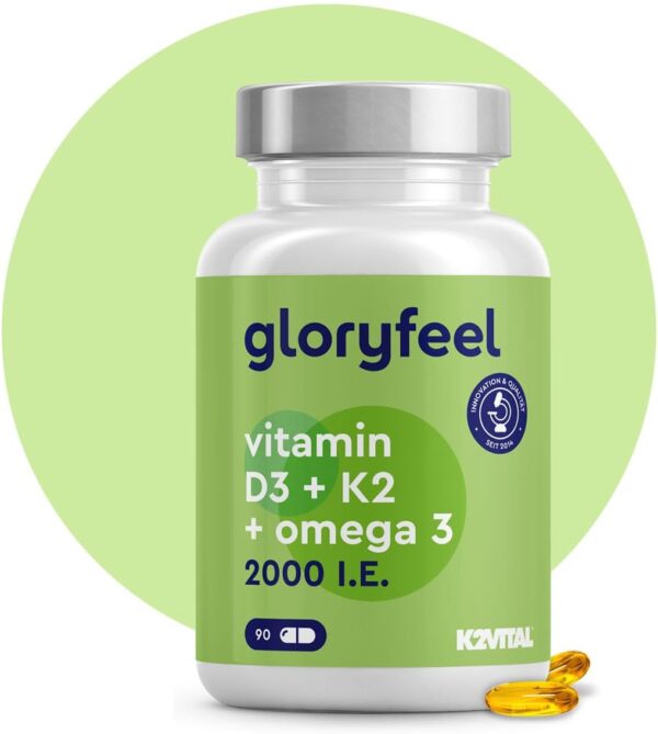 Vitamin D3 K2 Omega 3 - Premium: K2VITAL® von Kappa - 99,7+% All-Trans Vitamin K2 MK7 - Omega 3 aus 1000mg Fischöl (Triglycerid Form) + 2.000IE hochbioverfügbares D3 - Sorgfältig laborgeprüft – Bild 9