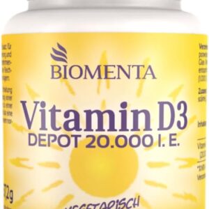 BIOMENTA Vitamin D3 – 120 Vit. D Tabletten hochdosiert - 20.000 IU/St. aus Cholecalciferol - vegetarisch - Premiumqualität