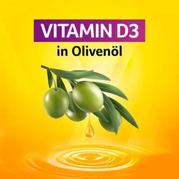 VIGANTOLVIT® Öl Vitamin D-Tropfen in Olivenöl unterstützt Knochen, Muskeln und Immunsystem*, anpassbare Dosierung - 500 I.E. pro Tropfen, 306 Tropfen pro Flasche – Bild 3