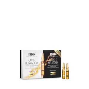 ISDIN Isdinceutics Day&Night Paket Flavo-C Ultraglican + Flavo-C Melatonin (10 + 10 Einzelampullen) | Antioxidativer Schutz und Reparaturpflege für den Tag und die Nacht