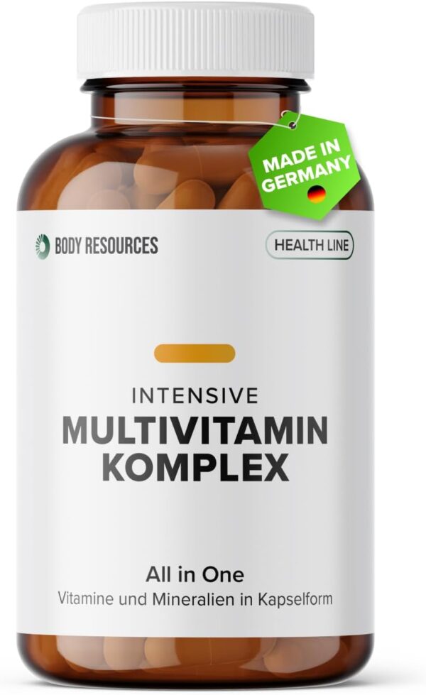 Intensive Multivitamin-Komplex 700mg I Hochdosierte Premium-Kapseln I Bioaktive Vitamine A-Z, Mineralien I Made in Germany I Hohe Bioverfügbarkeit