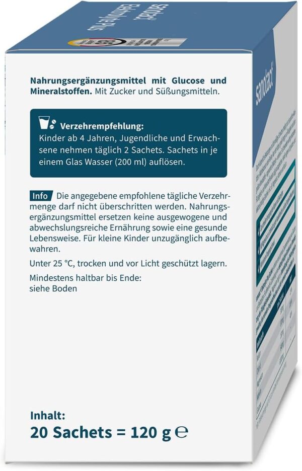sanotact Elektrolyte Plus (20 Beutel) • Elektrolyt Pulver für Flüssigkeitshaushalt • Kalium & Magnesium für Elektrolytgleichgewicht • 100% Vegan • Recovery Drink • Mit Orangengeschmack – Bild 5