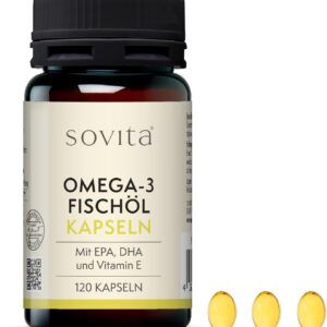 sovita | Omega-3 Fischöl Kapseln mit Vitamin E | Hochdosiert | Zellschutz & Herzgesundheit | 120 Kapseln