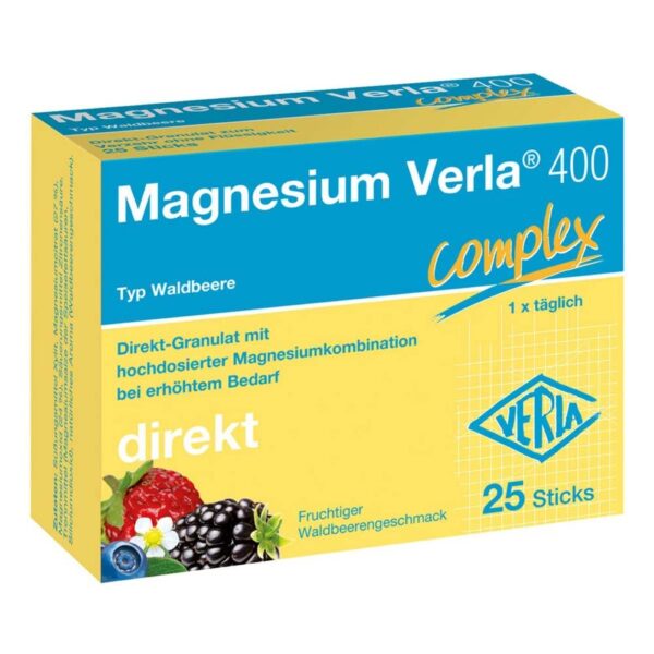 Magnesium Verla 400 Waldbeere Direkt-Granulat 25 stk