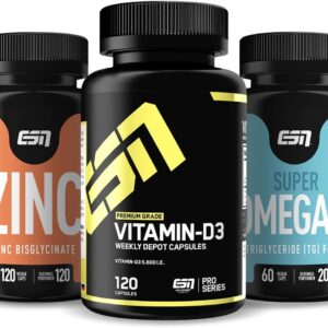 ESN Vitamin D3 + Omega 3 (1000mg) + Zink (25mg) im 3er Set