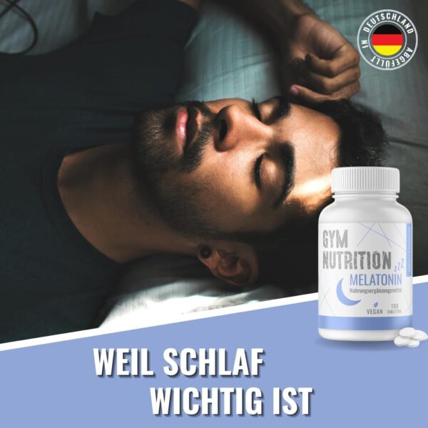 Melatonin - 180 Tabletten - 0,5 mg pro Tagesdosis - Made in Germany - Premium Qualität Vegan für 360 Nächte und eine Menge Schlaf – Bild 5