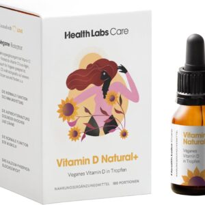 Health Labs Care Vitamin D - 1000 IU Vitamin D3 in 1 Tropfe - Flüssige Formel mit MCT Öl - 360 Tropfen pro Flasche - ohne Füllstoffe, Konservierungsmittel oder Farbstoffe, 1 Tropfen pro Tag
