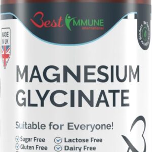 Natürliches Magnesiumglycinat 500mg Premium Qualität 100 Vegane Kapseln Perfekte Proportionen Höchste Bioverfügbarkeit