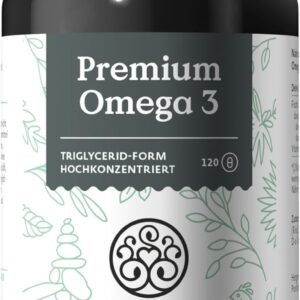 Nature Love Premium Omega 3 NEU - 120 Kapseln - 1000mg Fischöl pro Kapsel mit 80% Omega 3 Anteil (EPA & DHA) - Hochdosiert und hoch bioverfübar durch Triglycerid-Form - aus nachhaltigem Fischfang