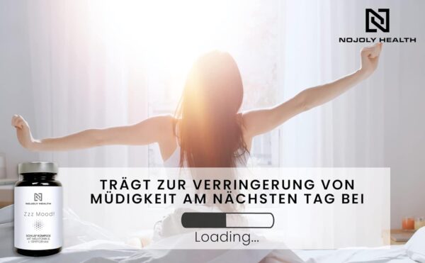 Zzz Mood® natürlicher Schlaf Komplex | mit 1mg Melatonin, L-Tryptophan, Passionsblume, Ashwagandha & bewährten Pflanzenstoffen hochdosiert B5 für geistige Leistung & Energiestoffwechsel – Bild 6