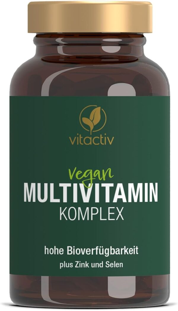 VITACTIV Multivitamin Komplex - 90 Multivitamin Tabletten - Vitamine A-Z plus Spurenelemente, ohne Vitamin K - Für z.B. Immunsystem - Hohe Bioverfügbarkeit, Hochdosiert, Vegan - Laborgeprüft in DE