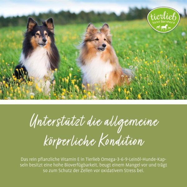 tierlieb Omega-3-6-9-Leinöl-Hunde-Kapseln | 500 mg Leinöl pro Kapsel | 180 Kapseln – Bild 2