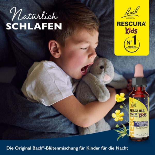 Bach RESCURA Kids Night Bachblüten Tropfen I 10 ml I Bachblütenmischung für Kinder für die Nacht I ehemals Rescue das Original – Bild 4