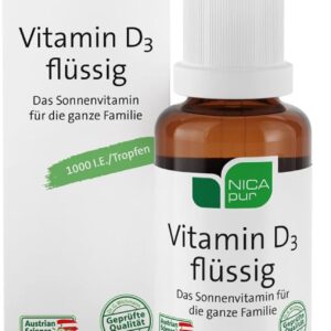 nicapur Vitamin D3 flüssig 1000 I.E - hochdosierte Tropfen - 25 ml (900 Tropfen)