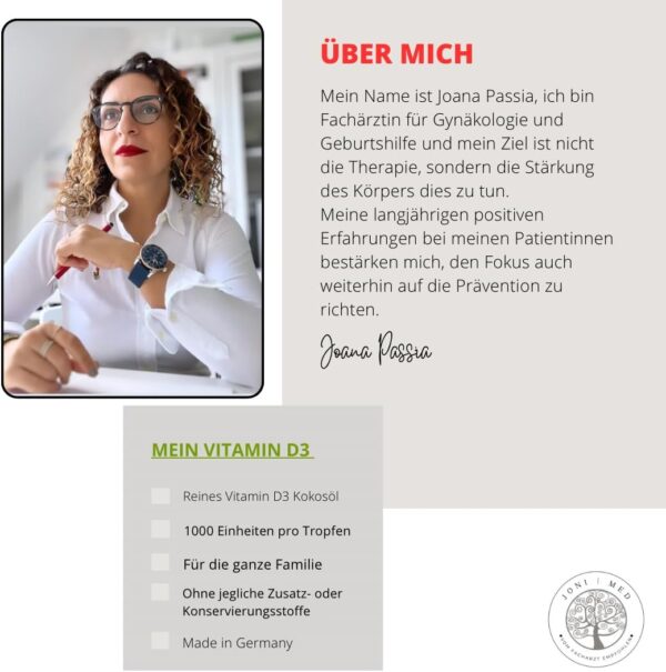 JONI | MED-Vitamin D3-1000 I.E. pro Tropfen, hochdosiert in MCT Kokosöl für hohe Bioverfügbarkeit-Familienvorrat 1700 Tropfen (50 ml)- ohne Zusätze-Made in Germany – Bild 2