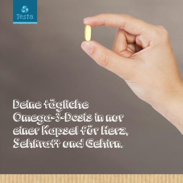 Omega 3 Vegan Algenöl – Hochdosiert 325mg DHA + 150mg EPA pro Kapsel - Nur 1 Kapsel pro Tag - Unterstützt Herz, Gehirn und Augen - Pflanzliches Omega 3 aus Algenöl - 60 Kapseln – Bild 5