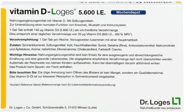 Vitamin D-Loges 5.600 I.E. Kautabletten – Bild 2