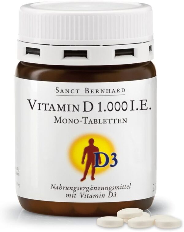 Sanct Bernhard Vitamin D 1.000 I.E. Mono - 250 Tabletten, 1er Pack (1 x 63 g)