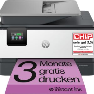 HP OfficeJet Pro 9120e Multifunktionsdrucker, 3 Monate gratis drucken mit HP Instant Ink inklusive, HP+, Drucker, Scanner, Kopierer, Fax, WLAN, LAN, Duplex, Airprint, Grau-Weiß