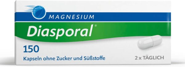 Magnesium-Diasporal 150 mg Magnesium Kapseln | Geschmacksneutral und leicht zu schlucken | Ideal bei Magnesiummangel | Auch für Schwangere und Stillende | Glutenfrei und laktosefrei | 100 Stück