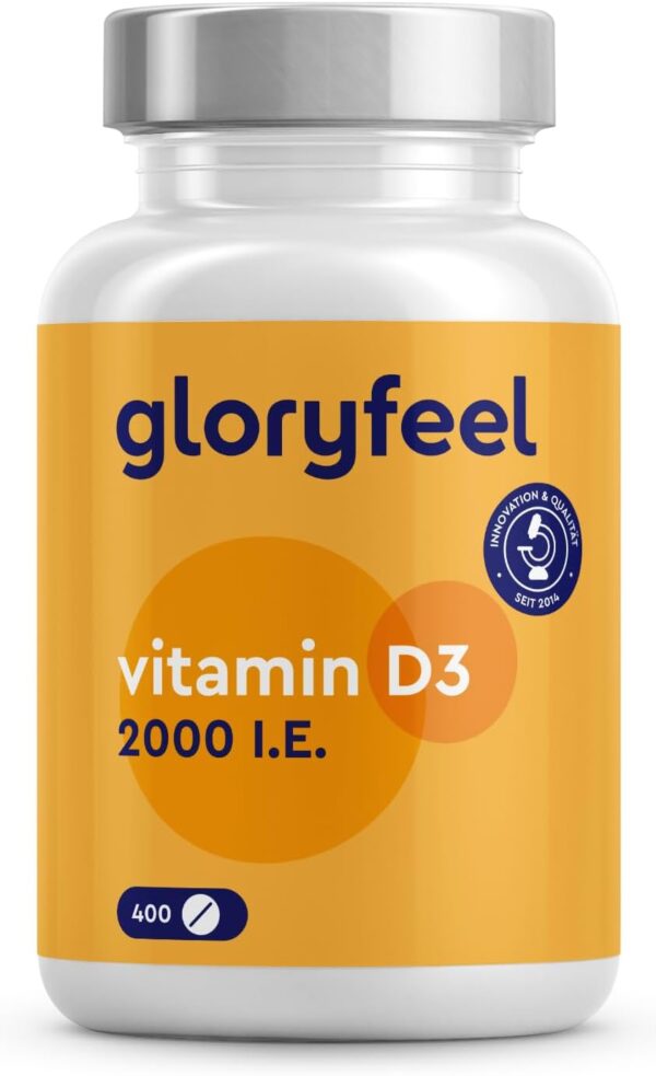 Vitamin D3 2000 I.E. - 400 Tabletten (Langzeitvorrat) hochdosiert - Das Sonnenvitamin für Immunsystem & Knochen* - 100% reines Cholecalciferol - Laborgeprüft & ohne Zusätze in Deutschland hergestellt