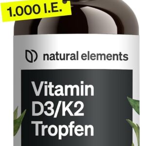 Vitamin D3 + K2 Tropfen 50ml - Premium: 99,7+% All-Trans (K2VITAL® von Kappa) + hoch bioverfügbares Vitamin D3 - Laborgeprüft, hochdosiert, flüssig und in Deutschland produziert