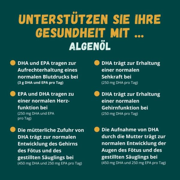 Premium Omega 3 Algenöl | hoch dosiert | Natürliches DHA & EPA für Herz, Gehirn & Sehkraft | vegan | 100ml | 40 Tage Vorrat | (Apfel) – Bild 3