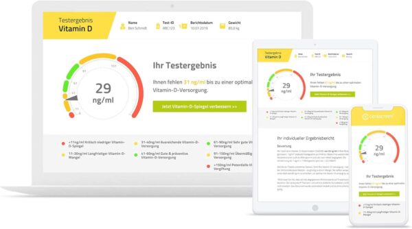 Vitamin D Test - Doppelpackung von CERASCREEN | Vitamin-D-Spiegel zu Hause messen und Mangel erkennen - Spare jetzt im Kombi- Paket | Professionelle Laboranalyse mit konkreten Handlungsinformationen – Bild 2