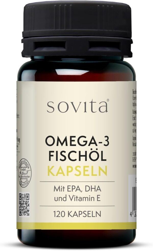 sovita | Omega-3 Fischöl Kapseln mit Vitamin E | Hochdosiert | Zellschutz & Herzgesundheit | 120 Kapseln – Bild 6