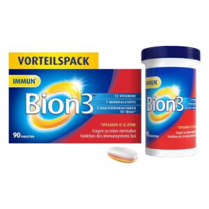 Bion3 Immun(*1) Multivitamin, Unterstützung der Abwehrkräfte, Vitamin C,D, Zink und Bakterien der Darmflora, 90 Tabletten, 3-Monats-Vorrat