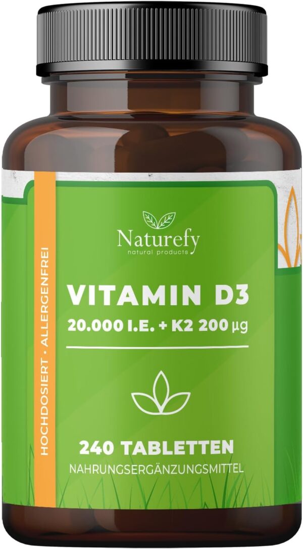 Vitamin D3 K2 Hochdosiert 20.000 – 240 Tabletten – VitaminD 20.000 IE – Vitamin D3 K2 Tabletten – Vitamine D3 + K2 Hochdosiert – Bild 8